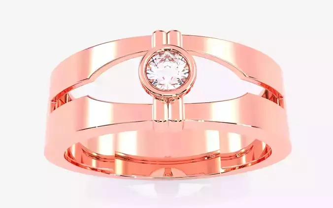 Mens Solitaire Ring 3dm stl renders details 3D print model