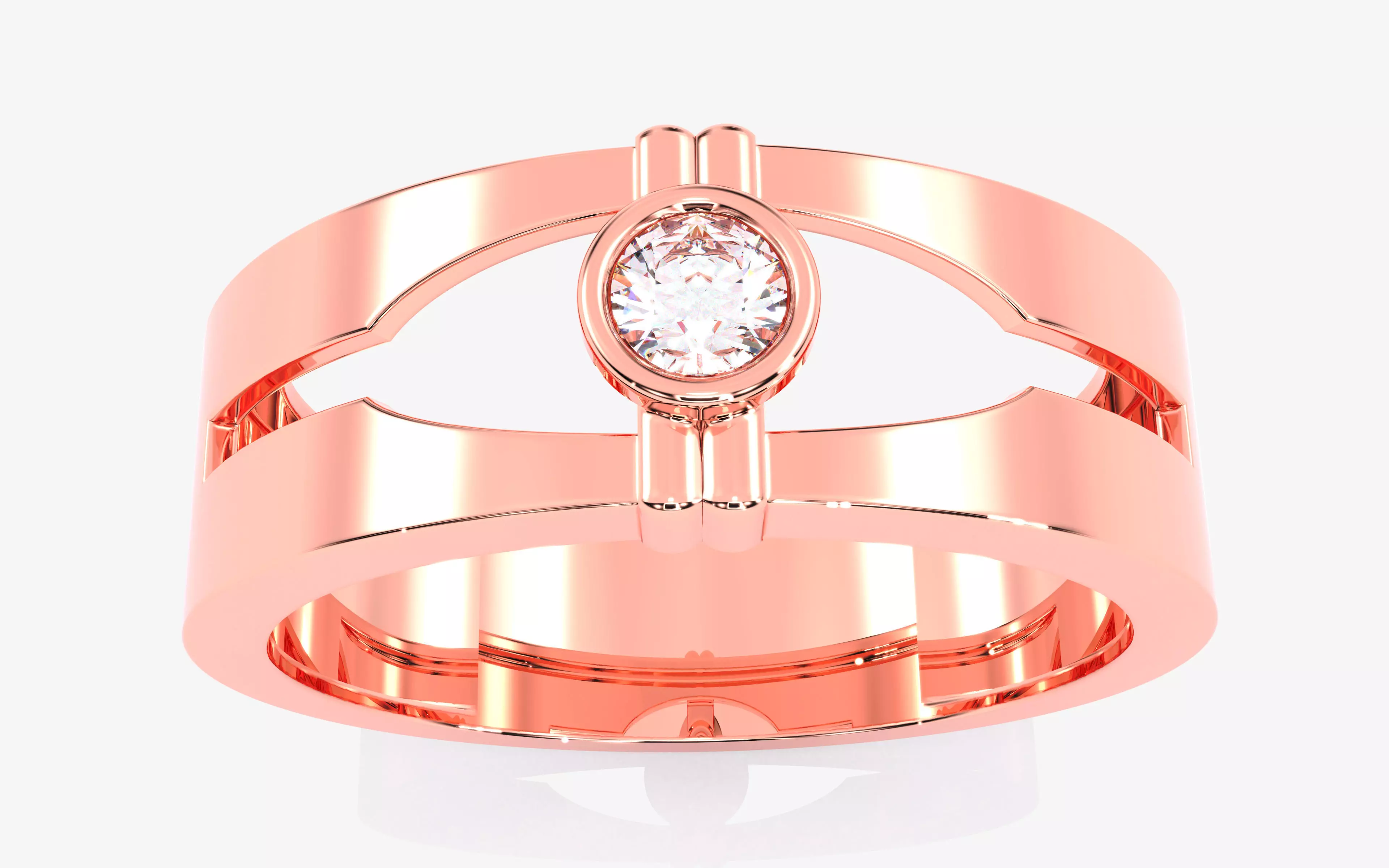 Mens Solitaire Ring 3dm stl renders details 3D print model_0