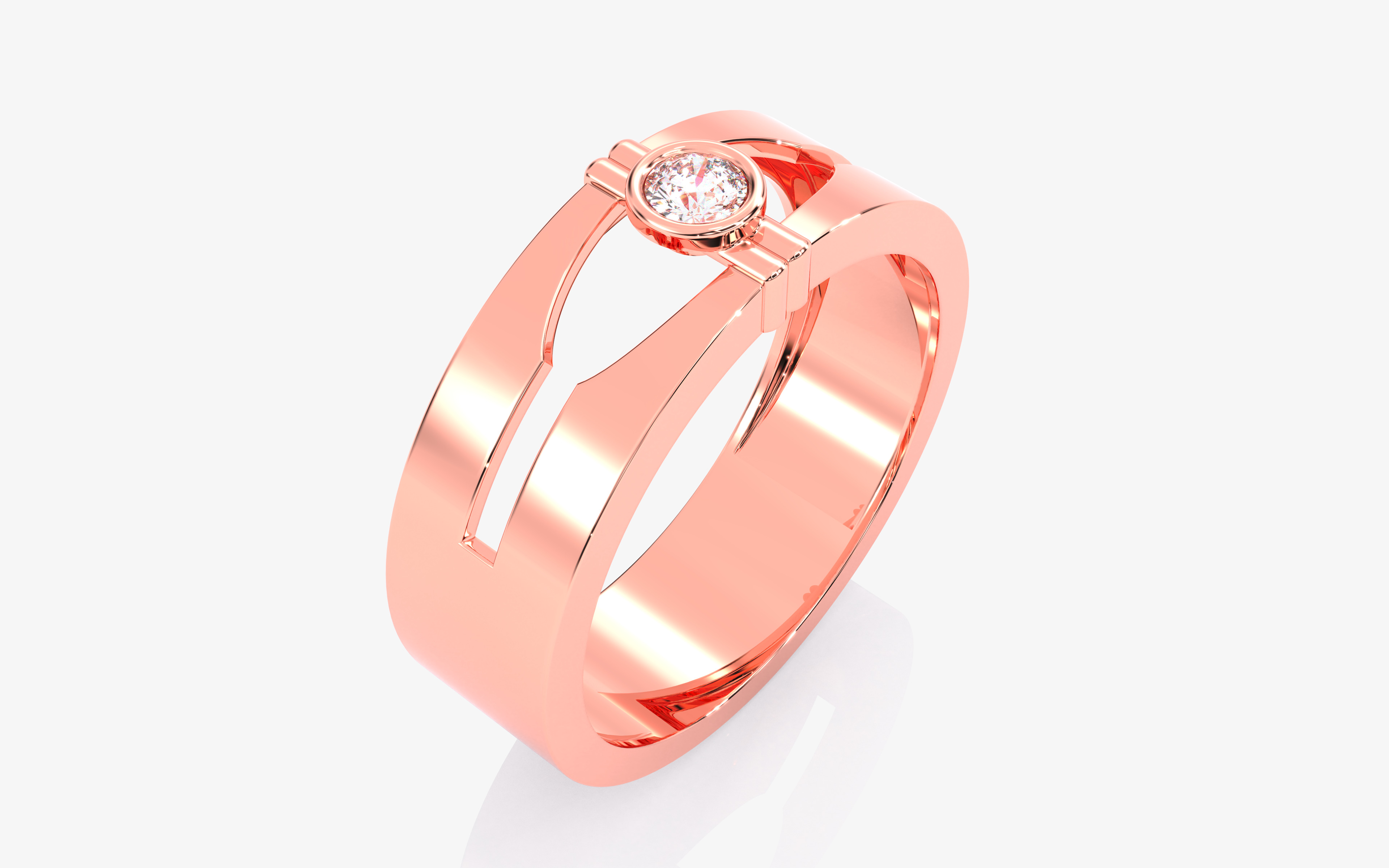 Mens Solitaire Ring 3dm stl renders details 3D print model_11