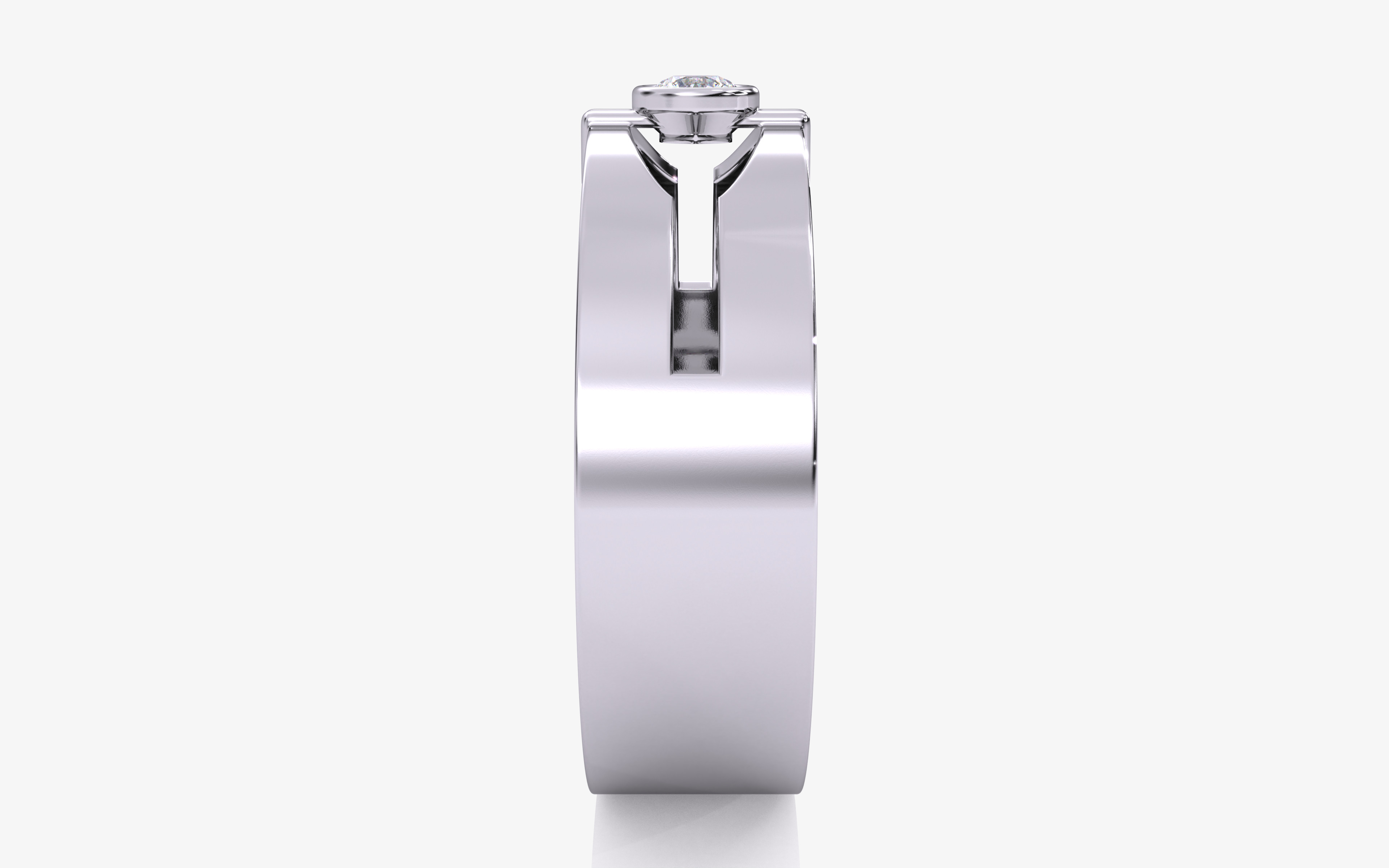 Mens Solitaire Ring 3dm stl renders details 3D print model_15