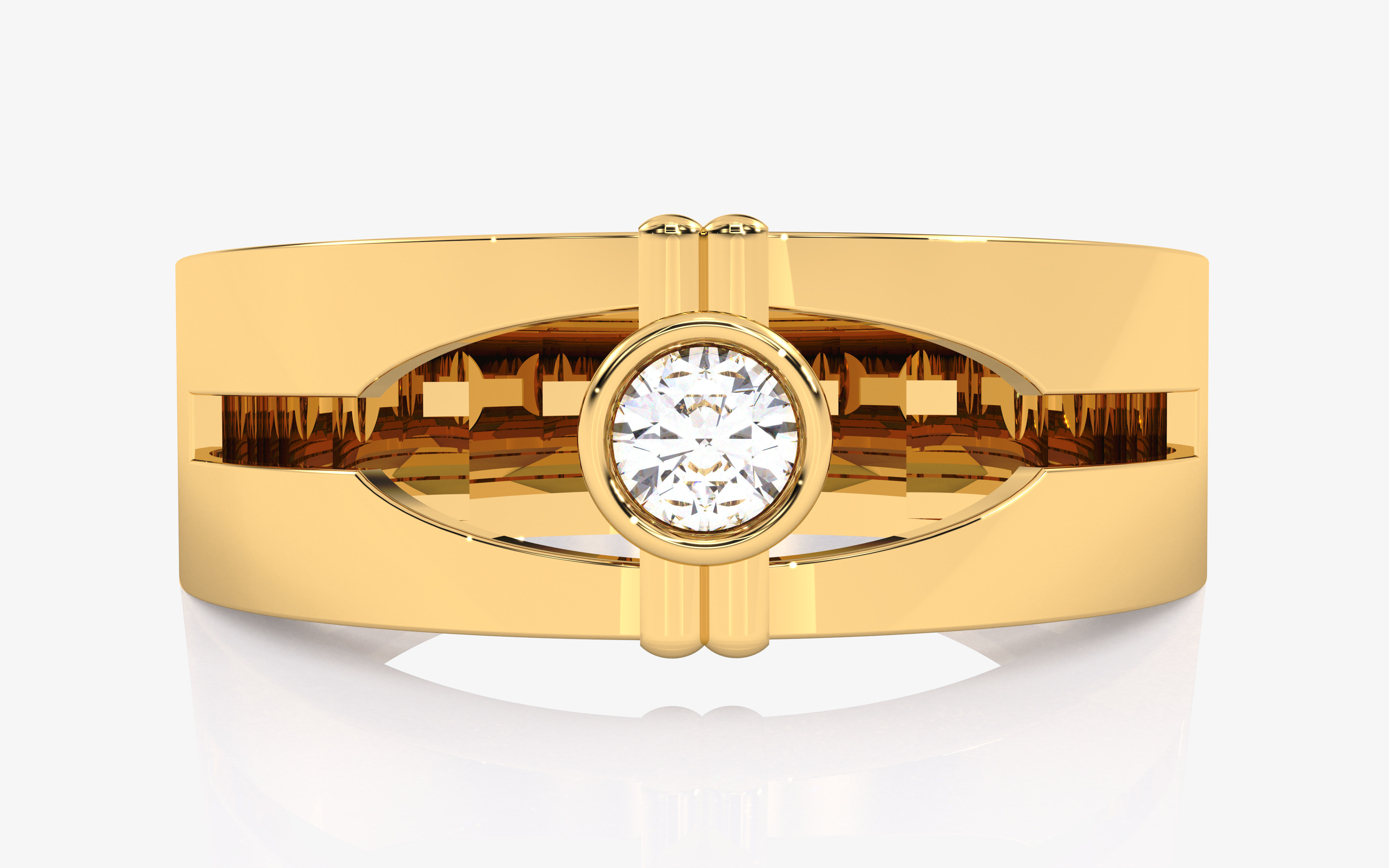 Mens Solitaire Ring 3dm stl renders details 3D print model_6