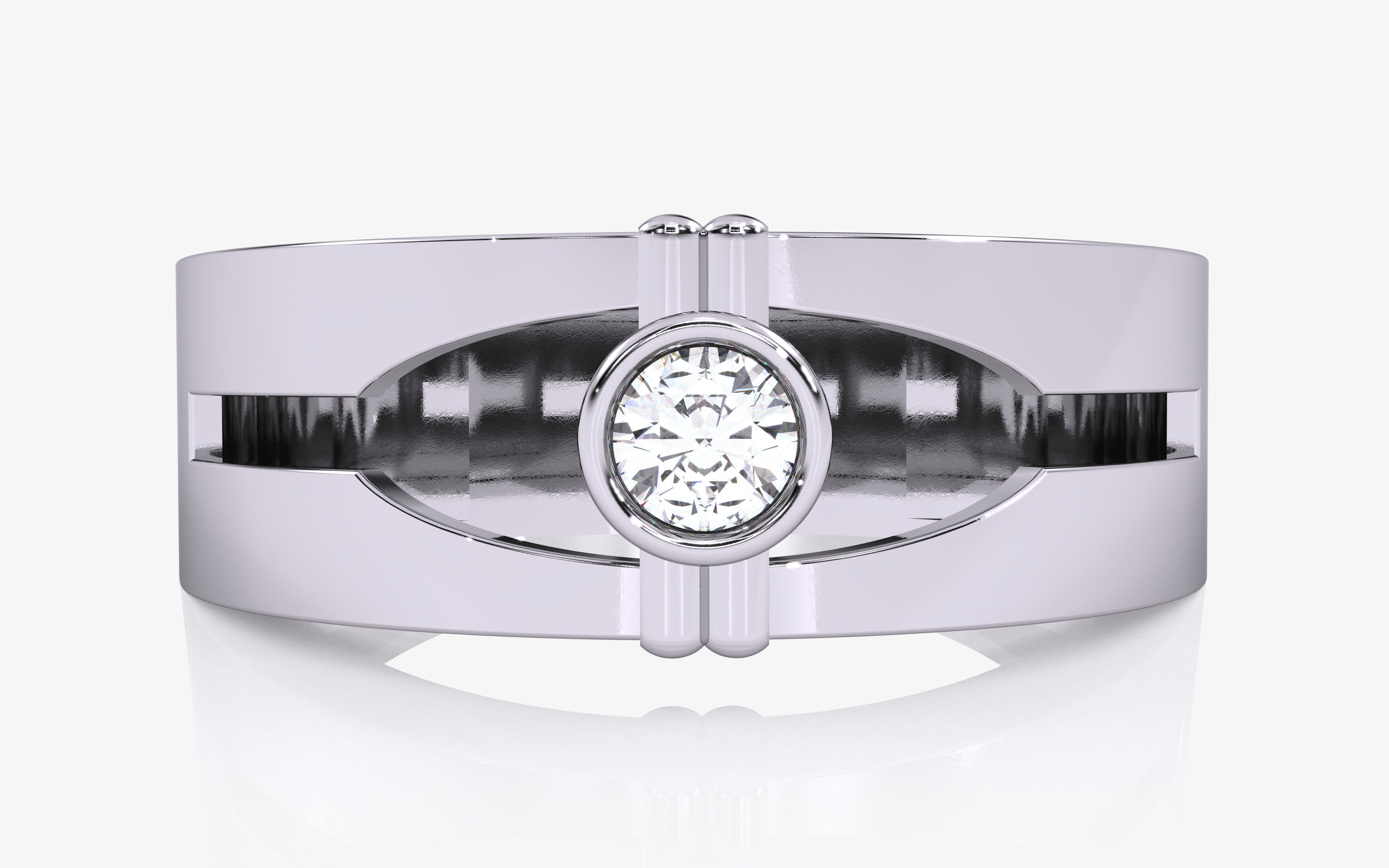 Mens Solitaire Ring 3dm stl renders details 3D print model_7