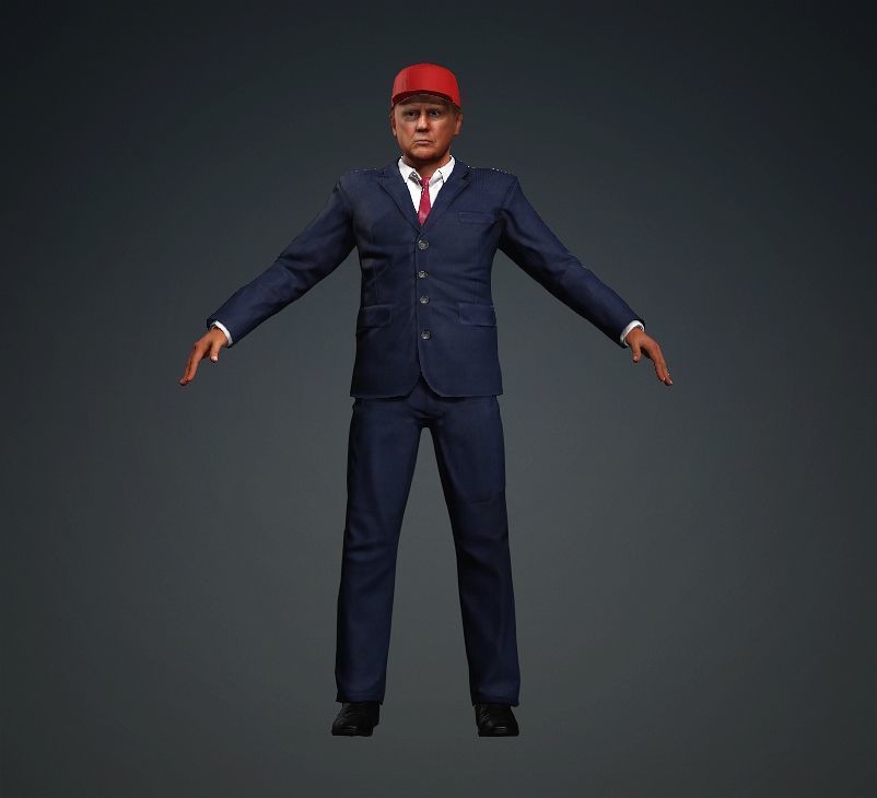 President of the United States of America Donald Trump 3D model_5