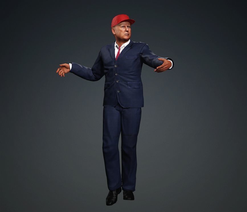 President of the United States of America Donald Trump 3D model_7