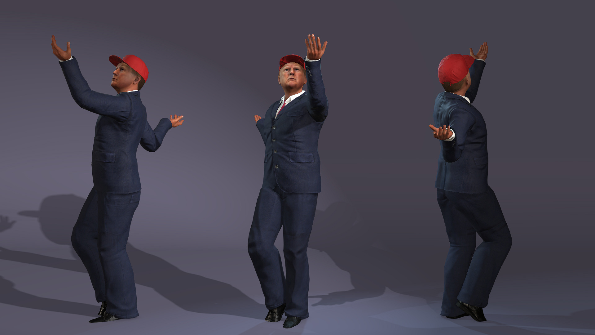 President of the United States of America Donald Trump 3D model_2