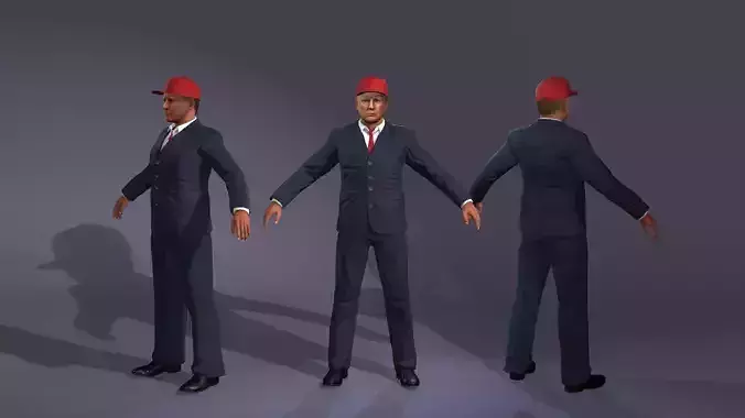 President of the United States of America Donald Trump 3D model President of the United States of America Donald Trump 3D model