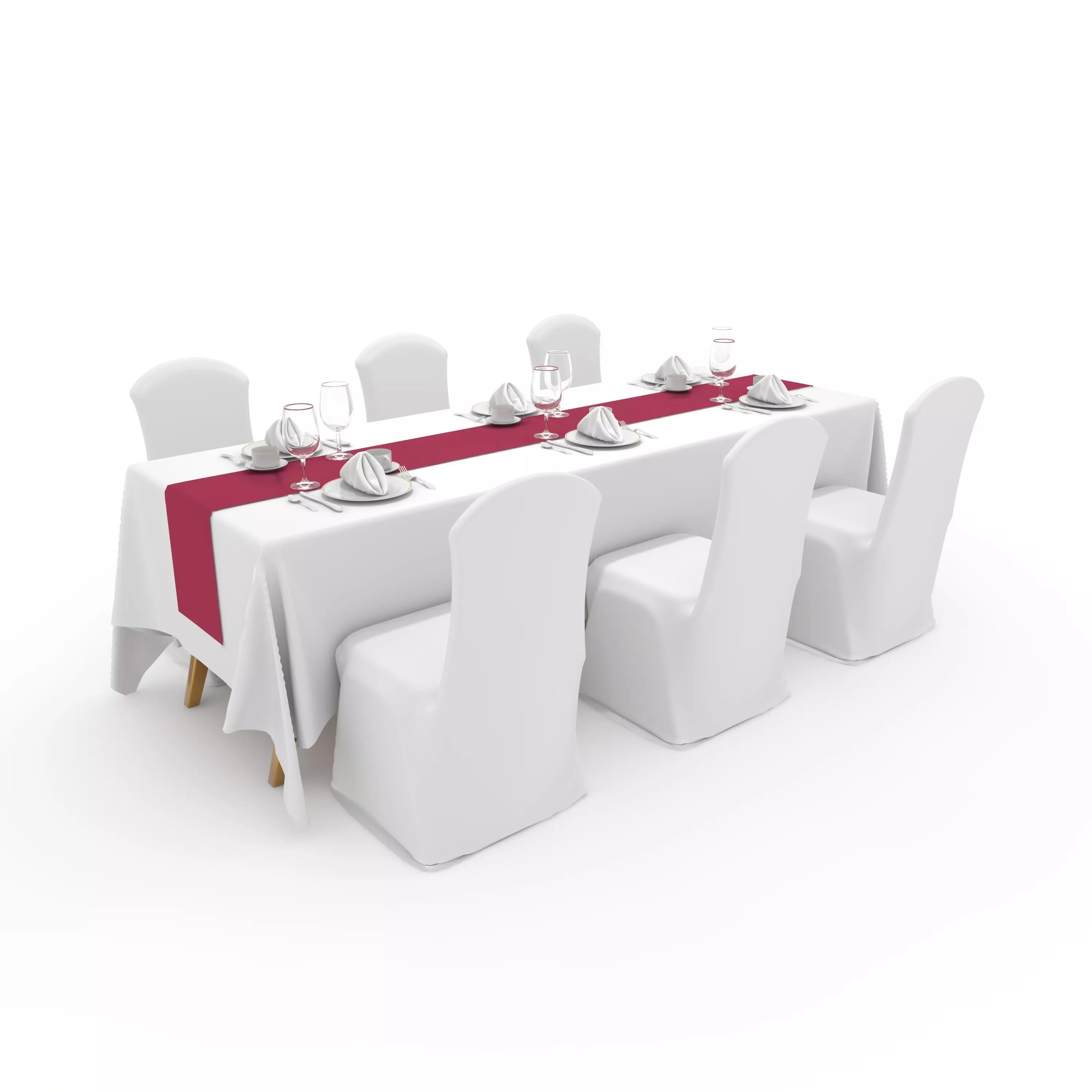 Banquet Table and Chair 108 3D model