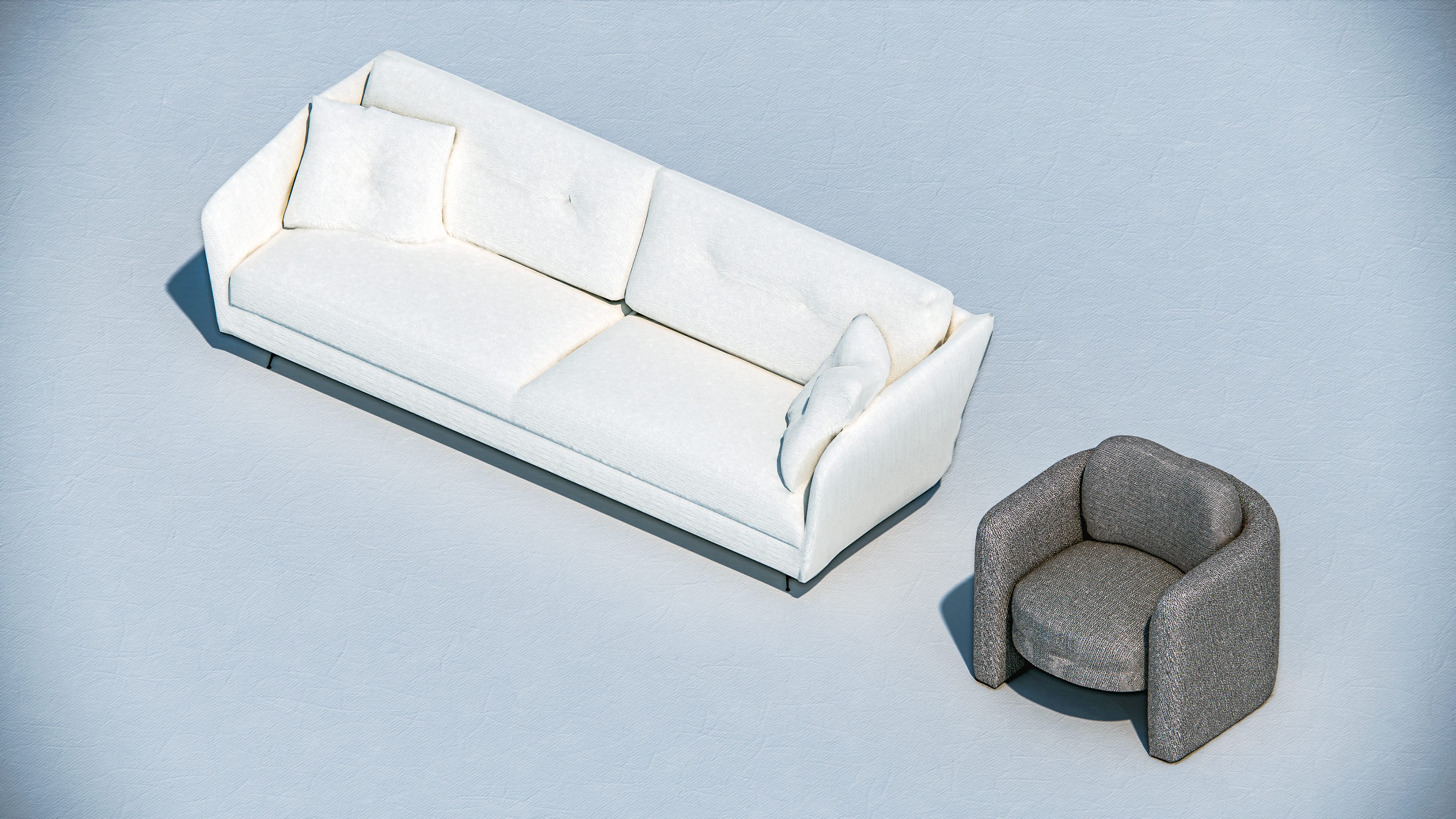 Arm chair and Sofa collection Low-poly 3D model_20