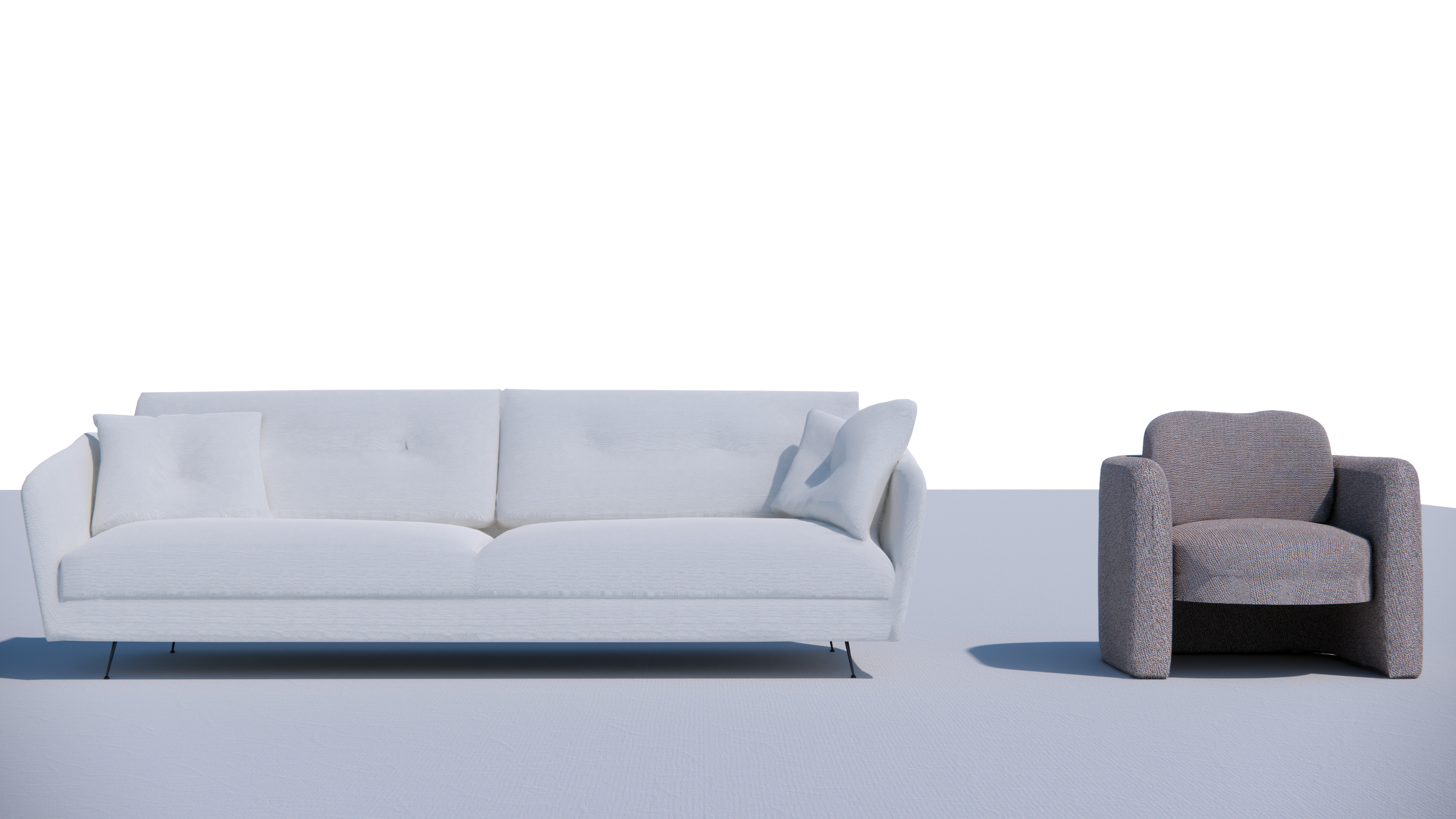 Arm chair and Sofa collection Low-poly 3D model_27