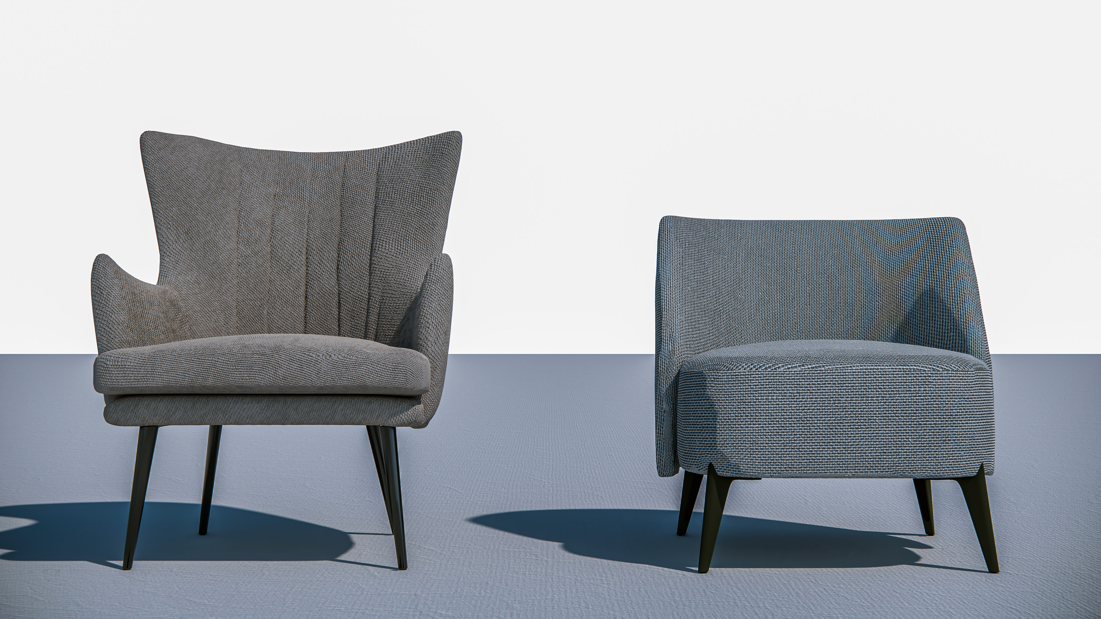 Arm chair and Sofa collection Low-poly 3D model_29