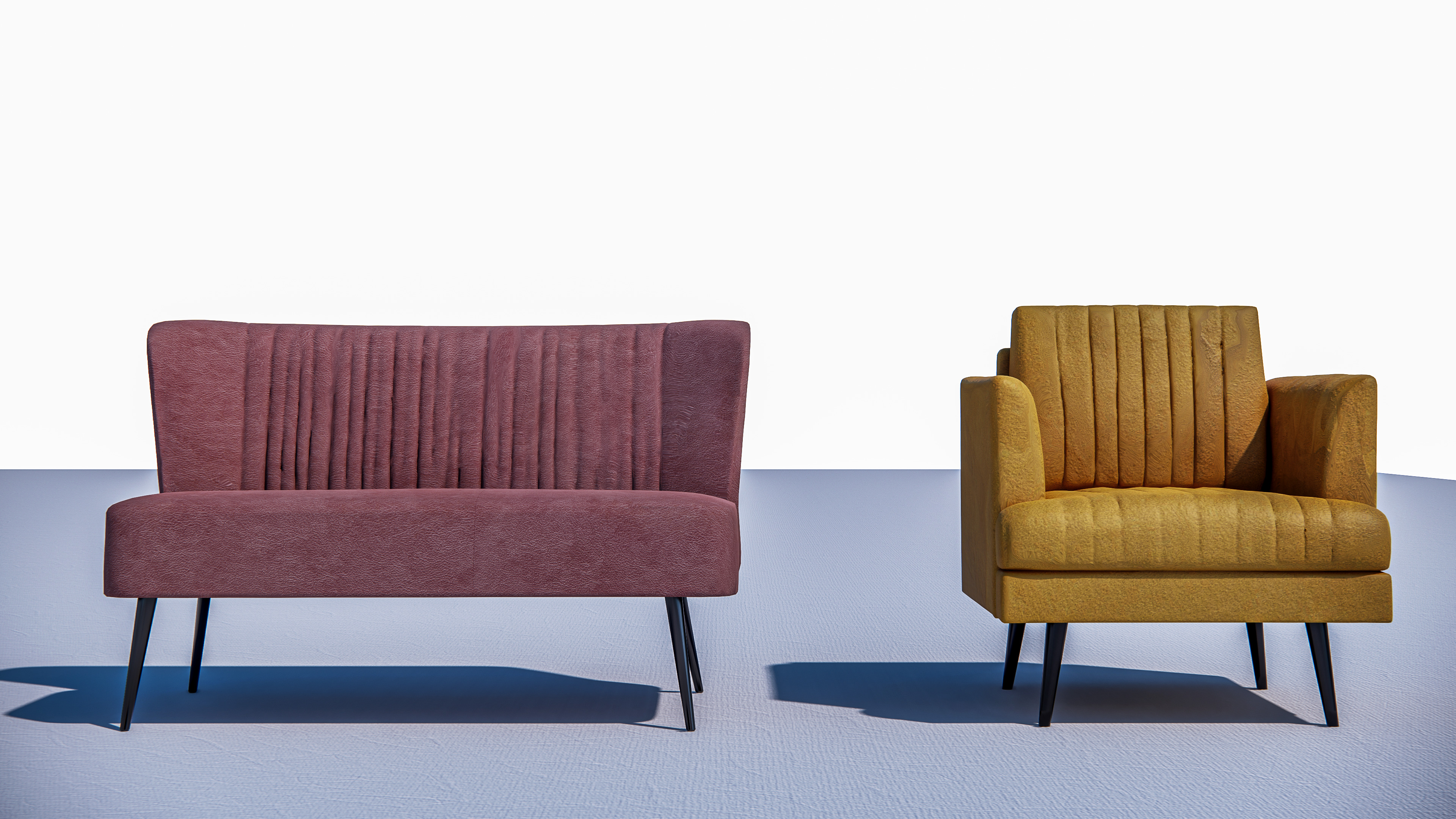 Arm chair and Sofa collection Low-poly 3D model_26