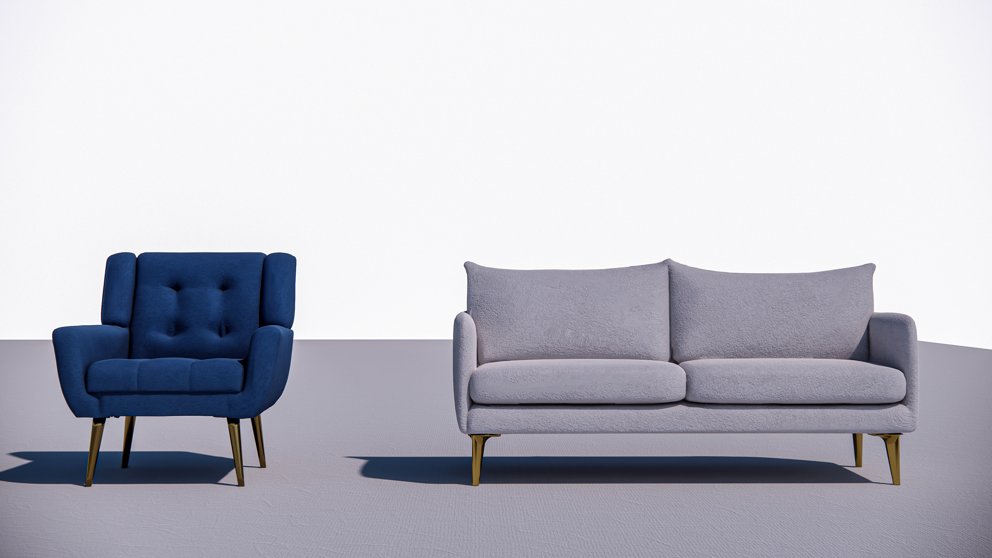 Arm chair and Sofa collection Low-poly 3D model_28