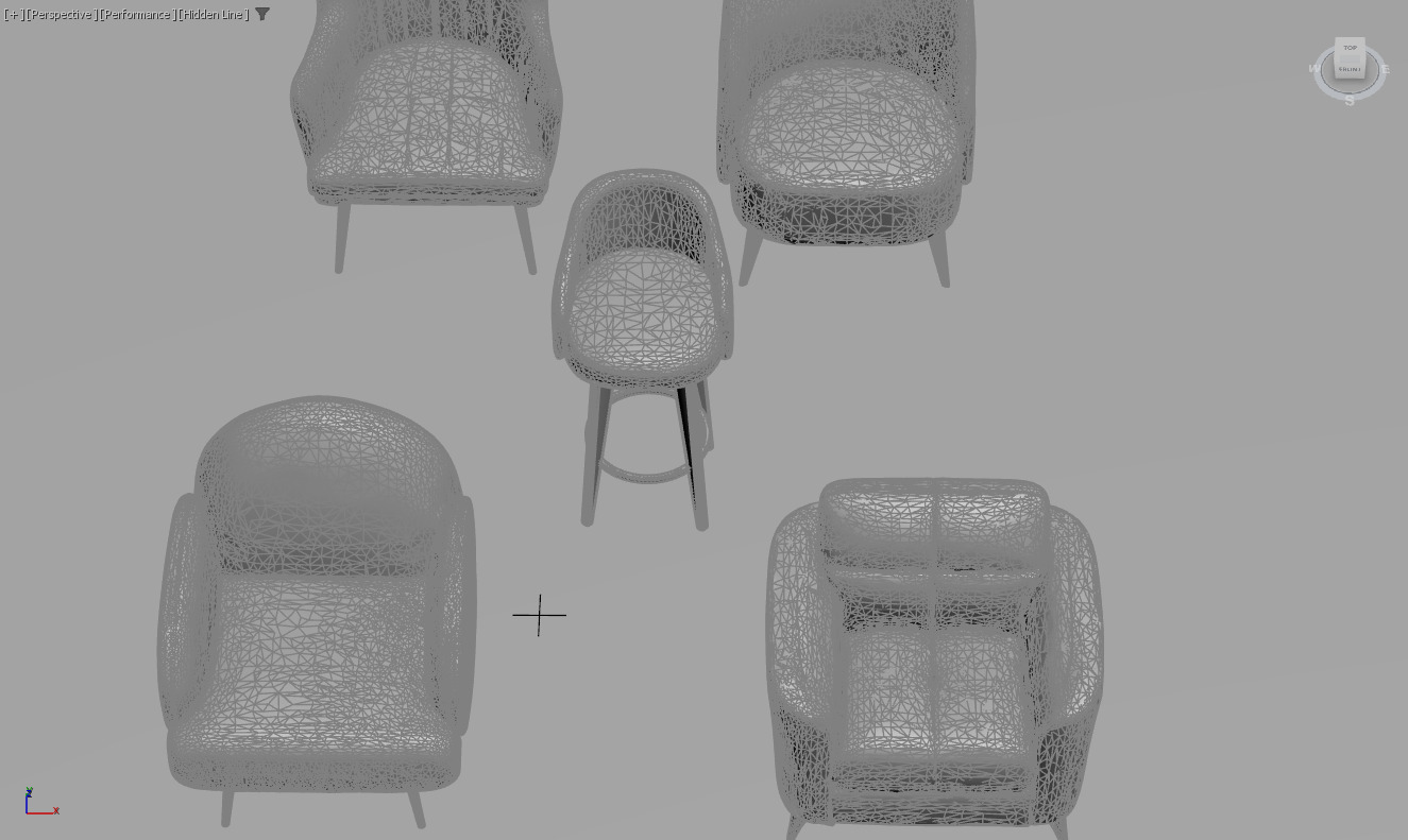 Arm chair and Sofa collection Low-poly 3D model_24