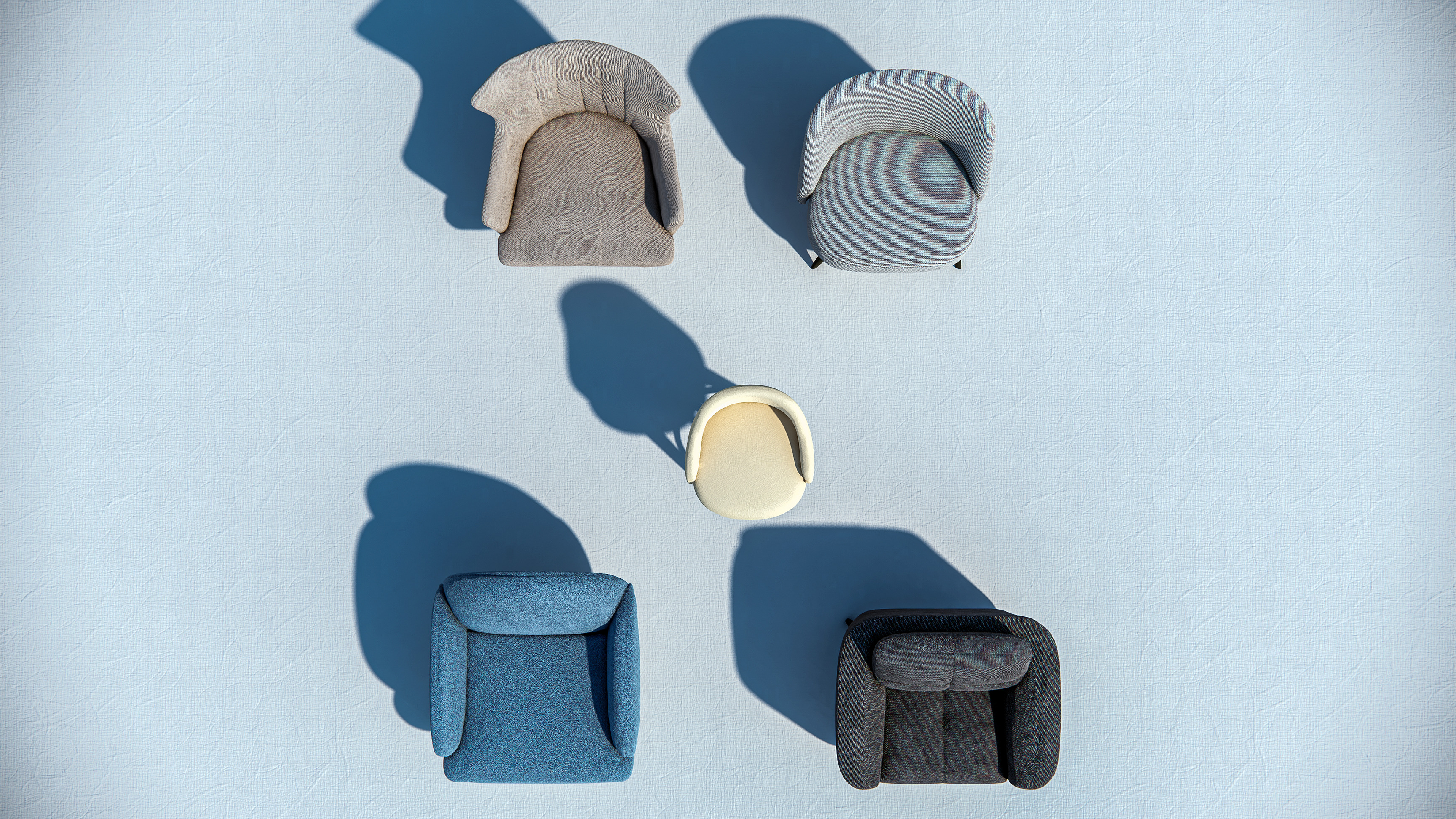 Arm chair and Sofa collection Low-poly 3D model_3