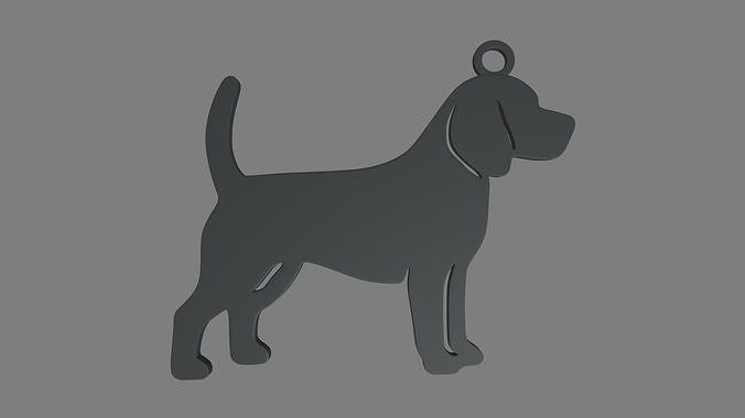Beagle Key Ring Chain 01 3D print model