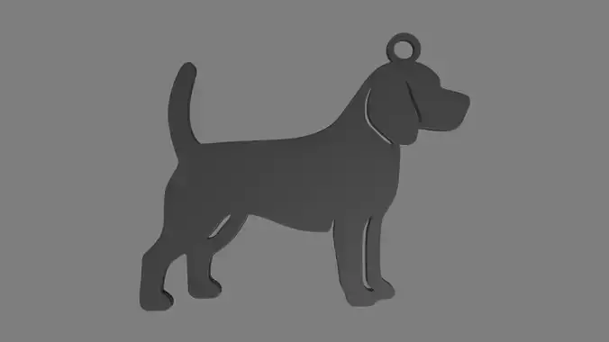 Beagle Key Ring Chain 01 3D print model