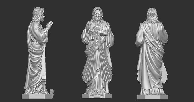 Divine Mercy Jesus Statue 3D print model