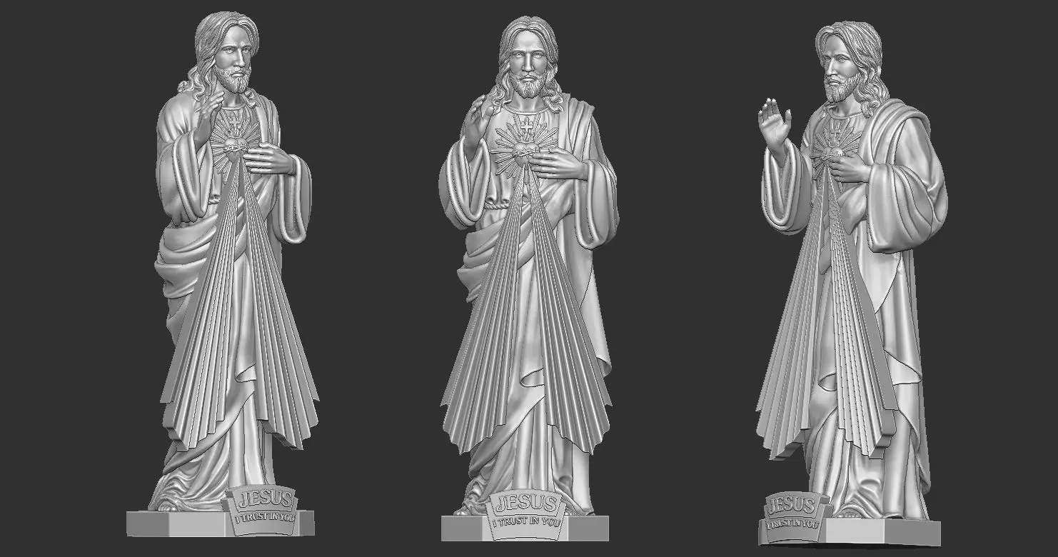 Divine Mercy Jesus Statue 3D print model