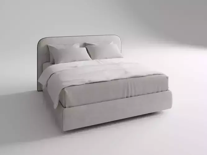 Modern Minimalist Fabric Upholstered Bed