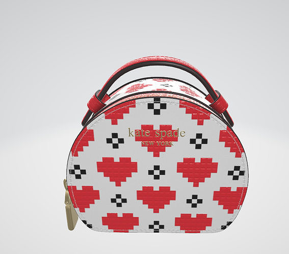  Pixel Hearts Embossed Saffiano Leather Jewelry Case 3D model