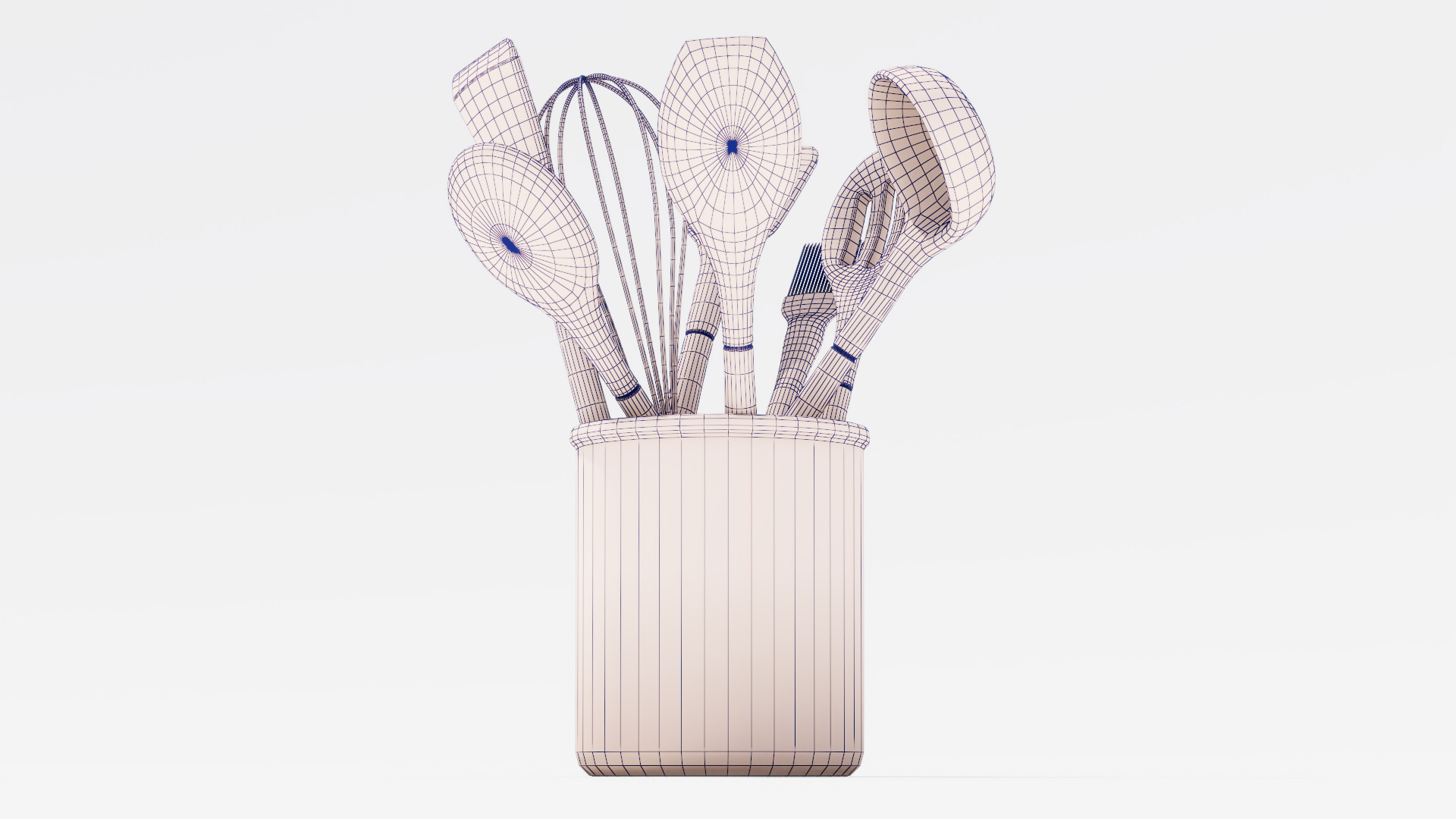 Utensils Spatula Set Low-poly 3D model_9