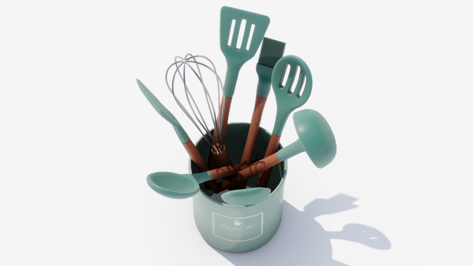 Utensils Spatula Set Low-poly 3D model_4
