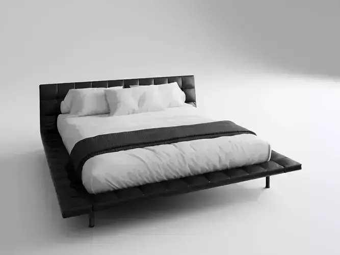 Modern Minimalist Leather Bed