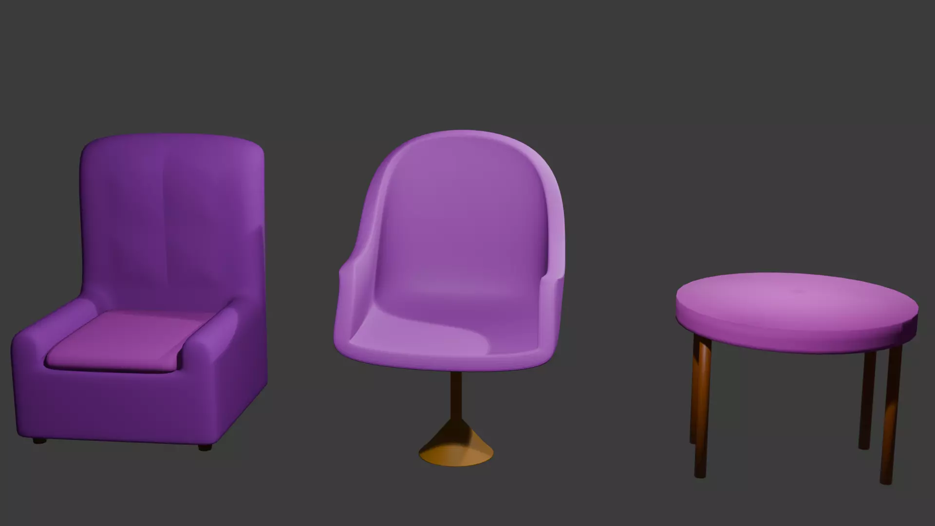 Low poly chair pack Low-poly 3D model_0