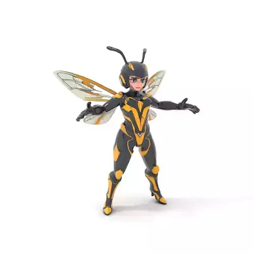 Insect Warrior Rigged and Animated D Model with Wings and Armor