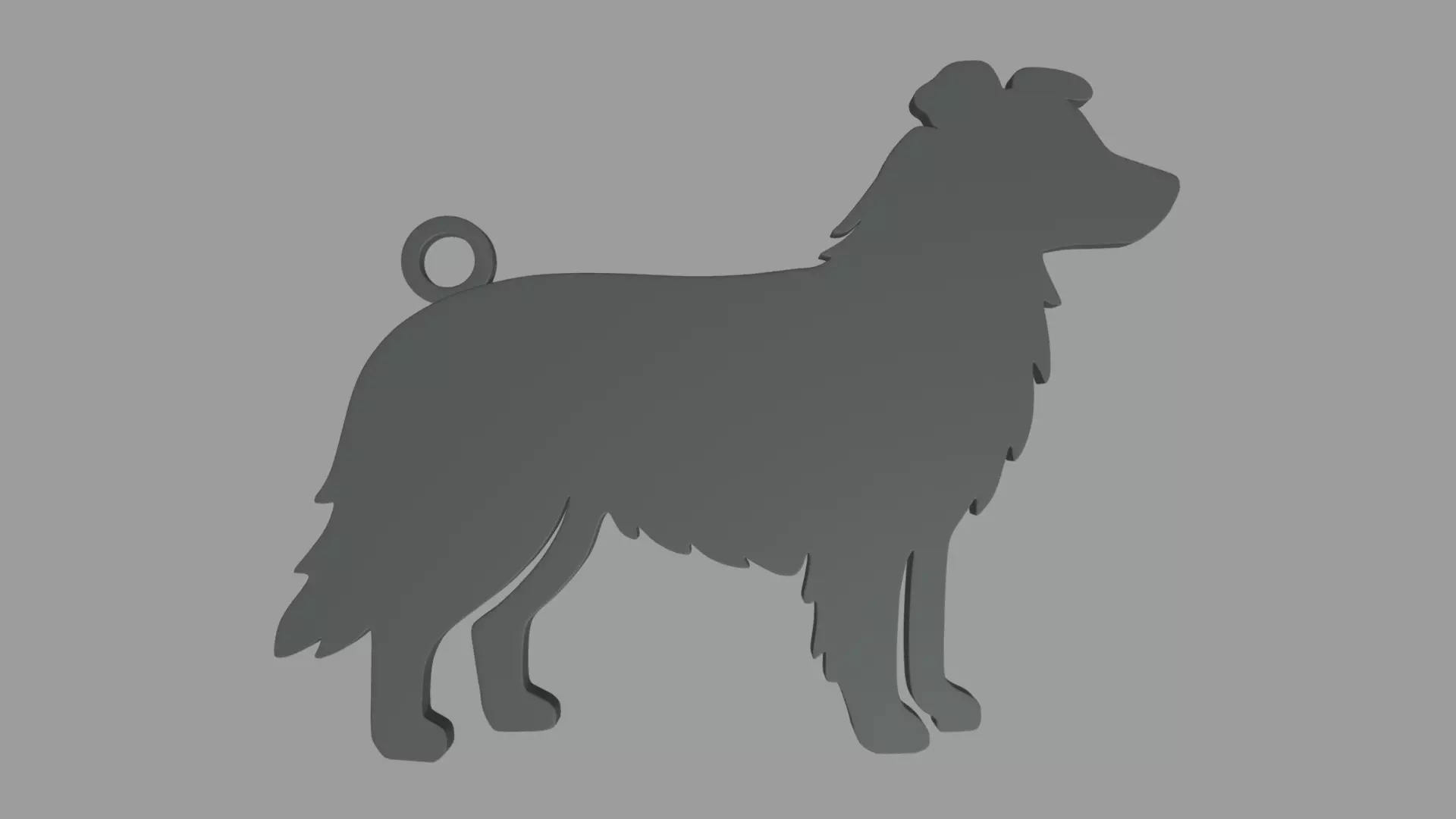 Border Collie Key Ring Chain 01 3D print model