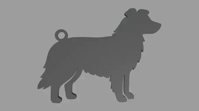 Border Collie Key Ring Chain 01 3D print model