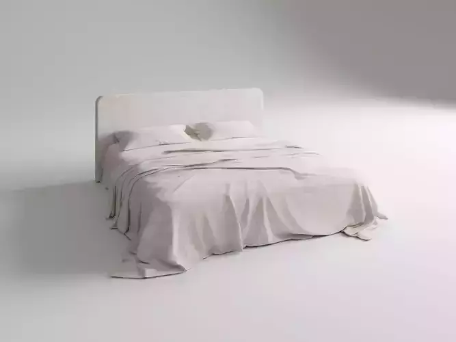 Minimalist Cream - Style Fabric Bed
