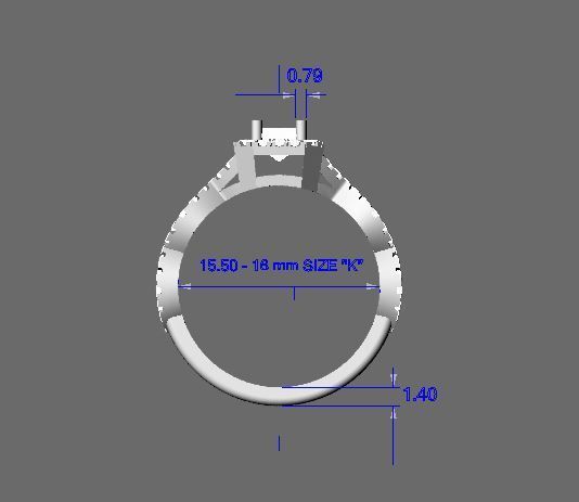 Elegant Twisted Shank Engagement Ring with Emerald 3D print model_6