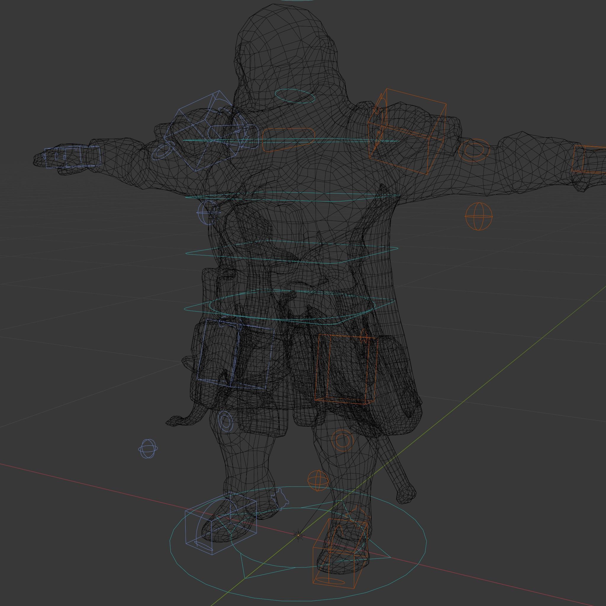 Futuristic Armored Warrior Character Model Rigged and Animated Low-poly 3D model_11