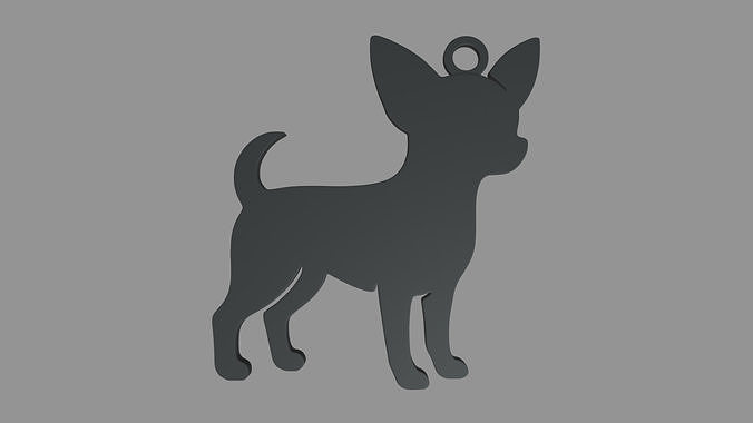 Chihuahua Key Ring Chain 01 3D print model