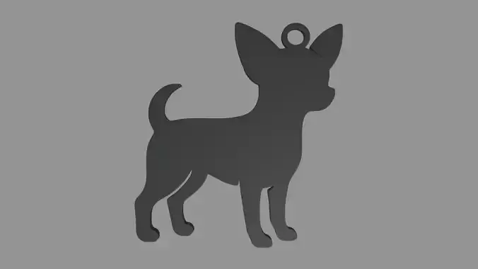 Chihuahua Key Ring Chain 01 3D print model