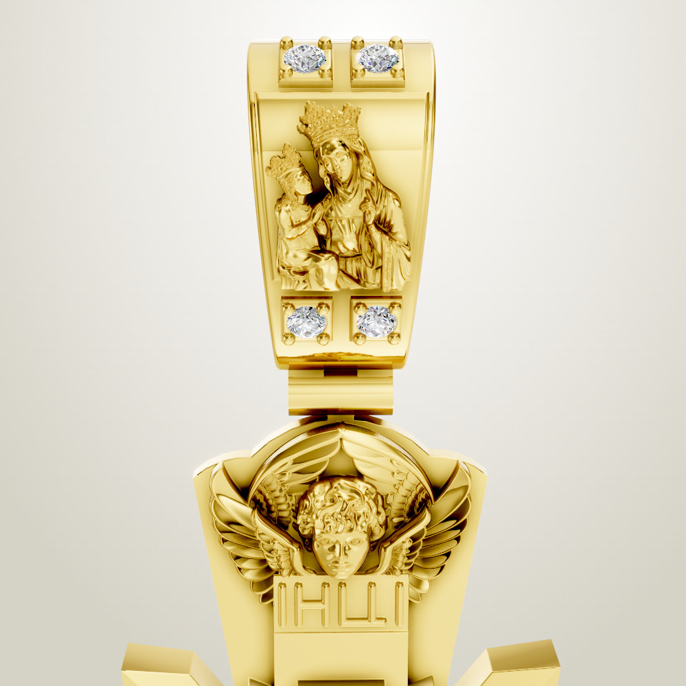 Cross Pendant Jesus 3D print model_3