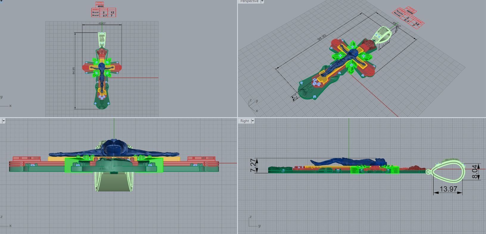 Cross Pendant Jesus 3D print model_7