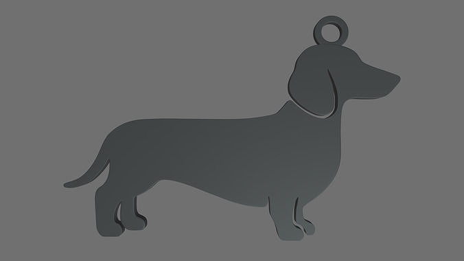 Dachshund Key Ring Chain 01 3D print model