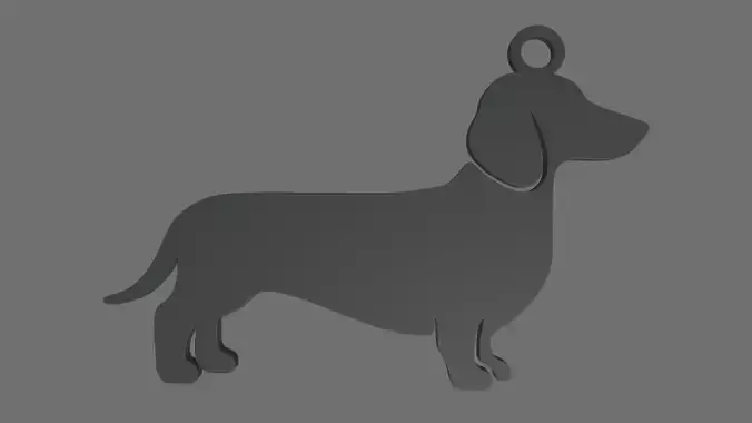 Dachshund Key Ring Chain 01 3D print model