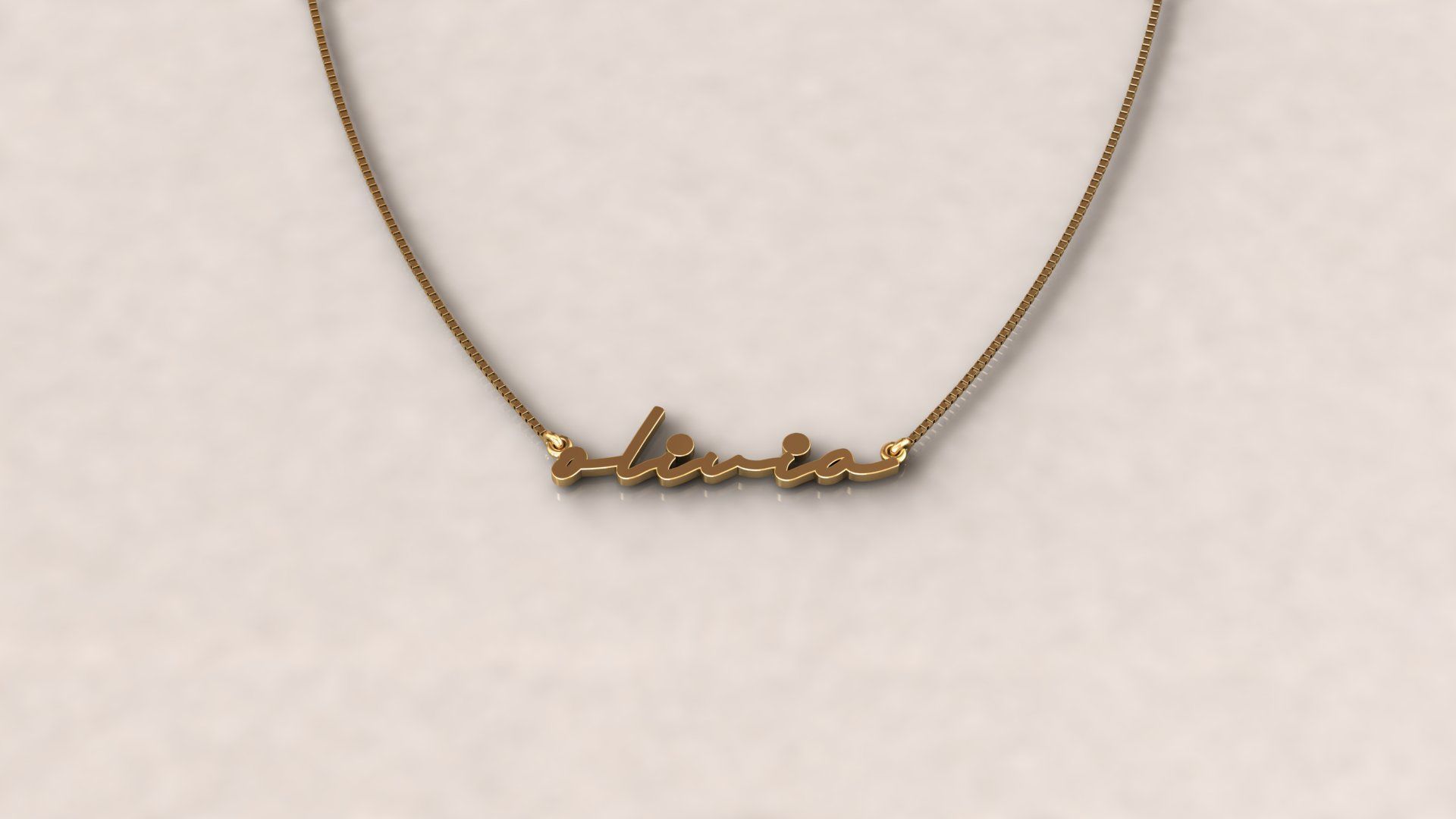 Custom Diamond Name Pendant OLIVIA 3D print model_2