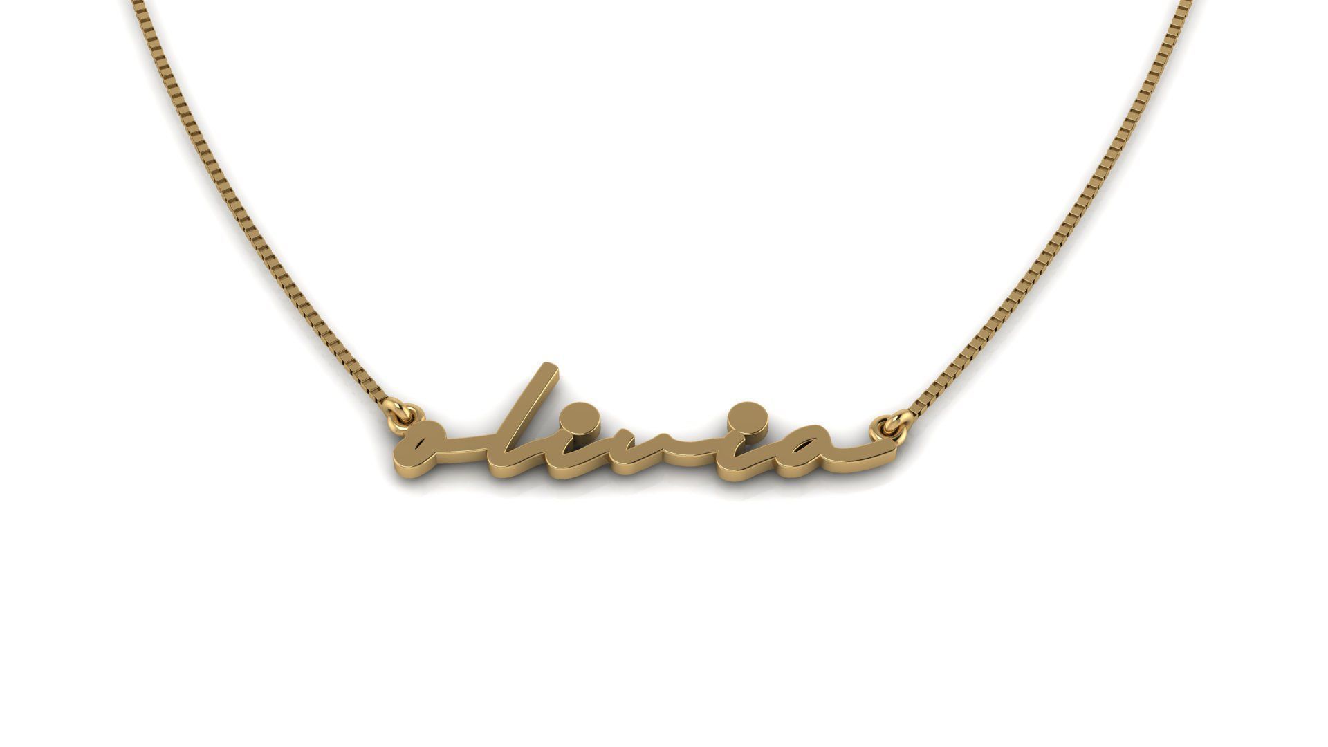 Custom Diamond Name Pendant OLIVIA 3D print model_1