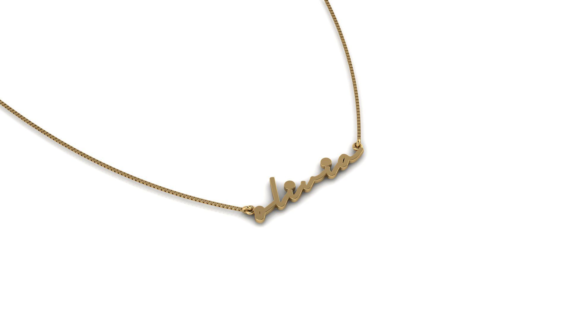 Custom Diamond Name Pendant OLIVIA 3D print model_4