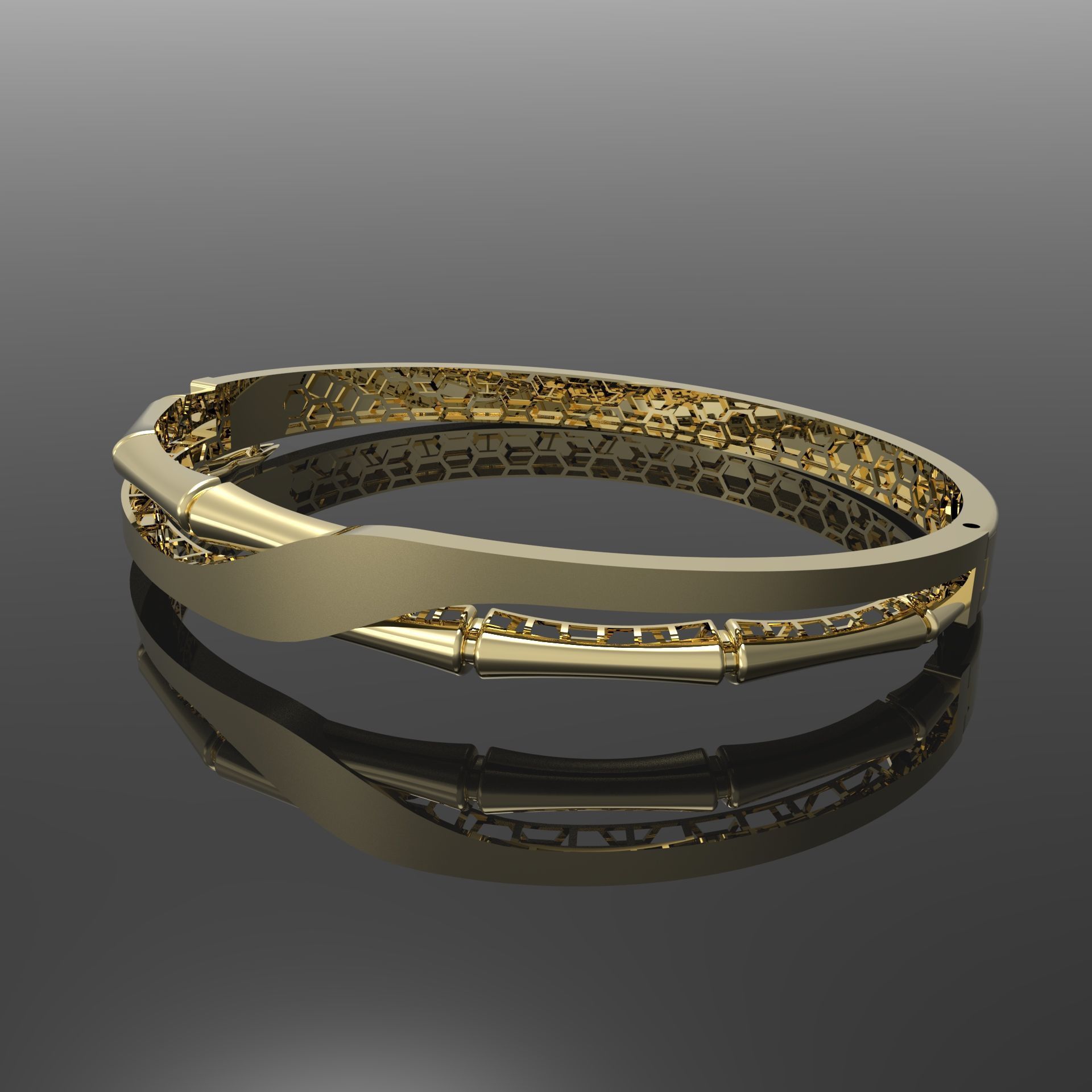 bamboo bangle 3D print model_2