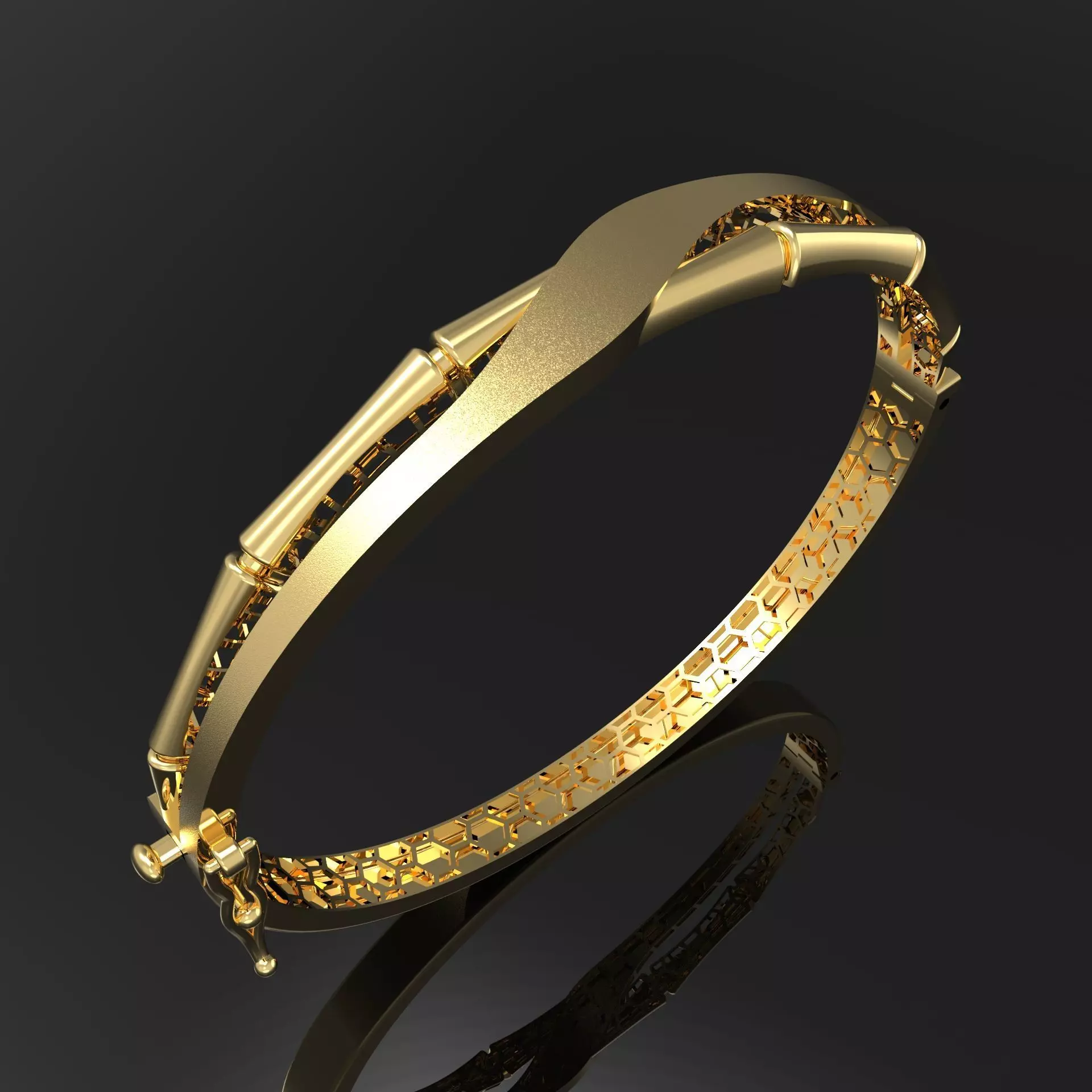 bamboo bangle 3D print model_0