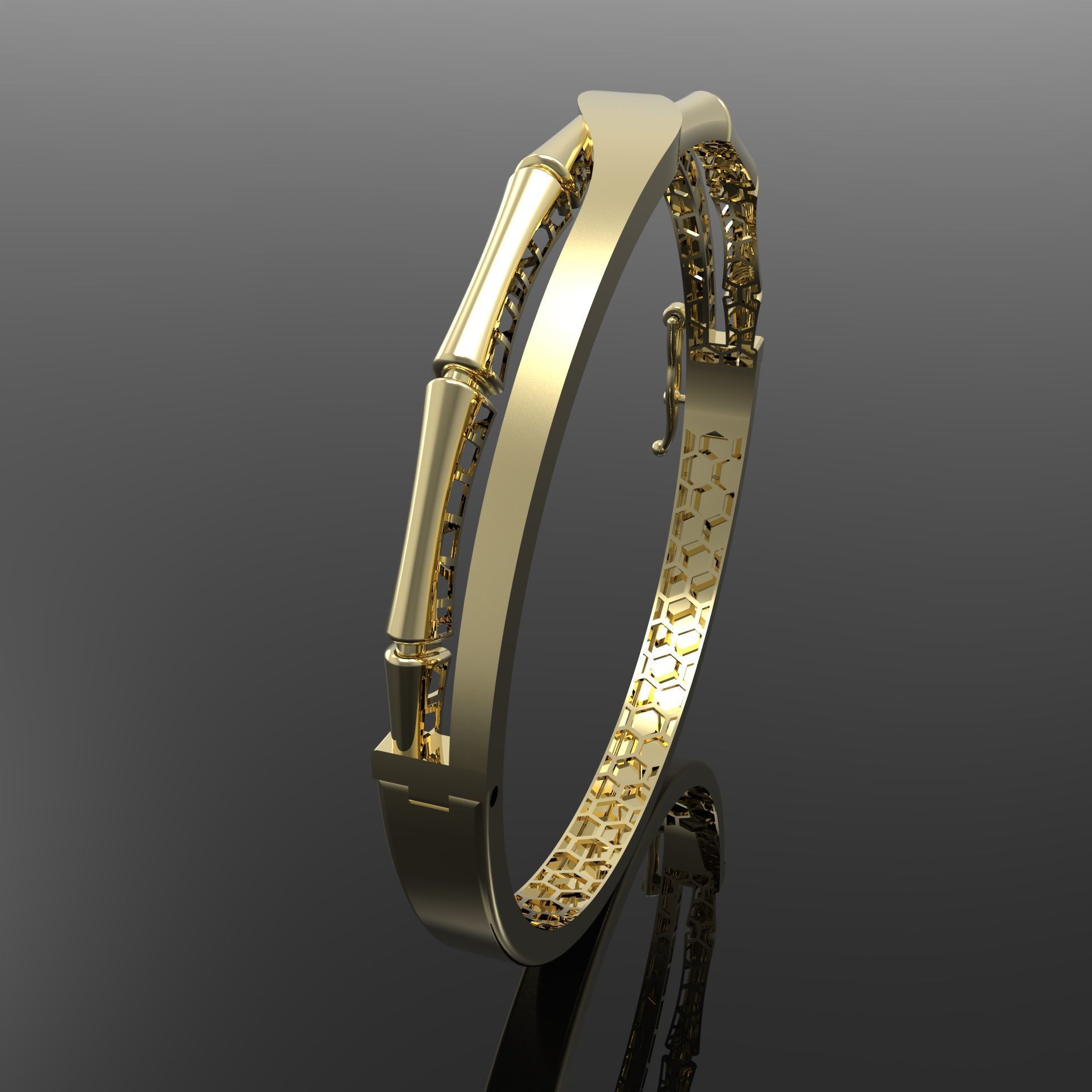 bamboo bangle 3D print model_1