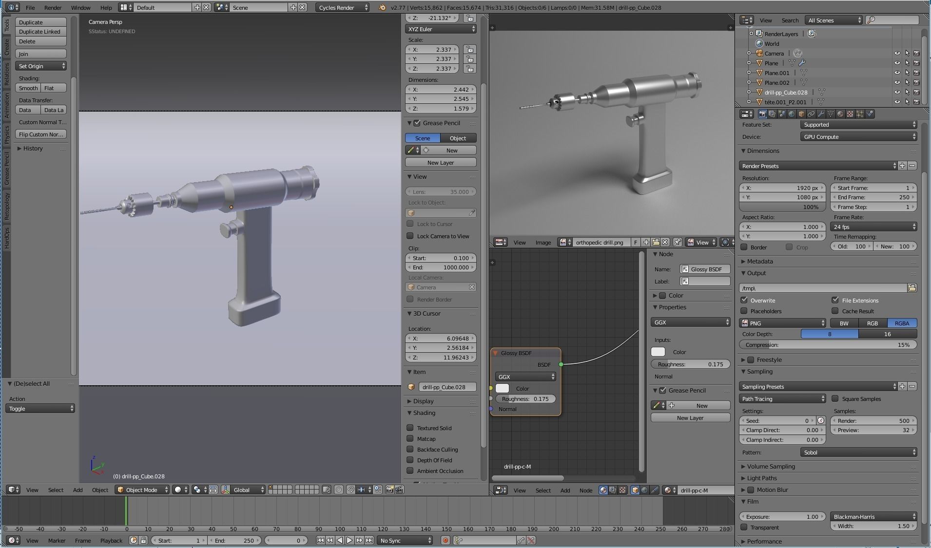 Orthopedic drill  3D model_2
