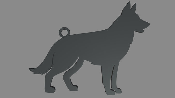 German Shepherd Ring Chain 01 3D print model