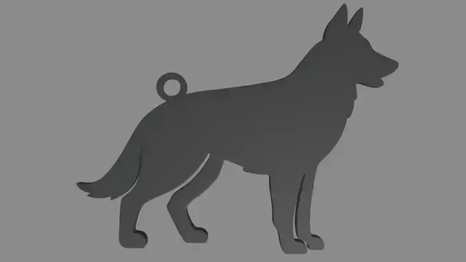 German Shepherd Ring Chain 01 3D print model