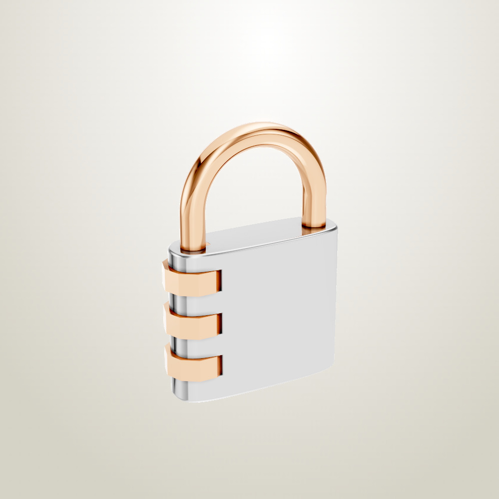 Padlock Pendant Necklace 3D print model_1